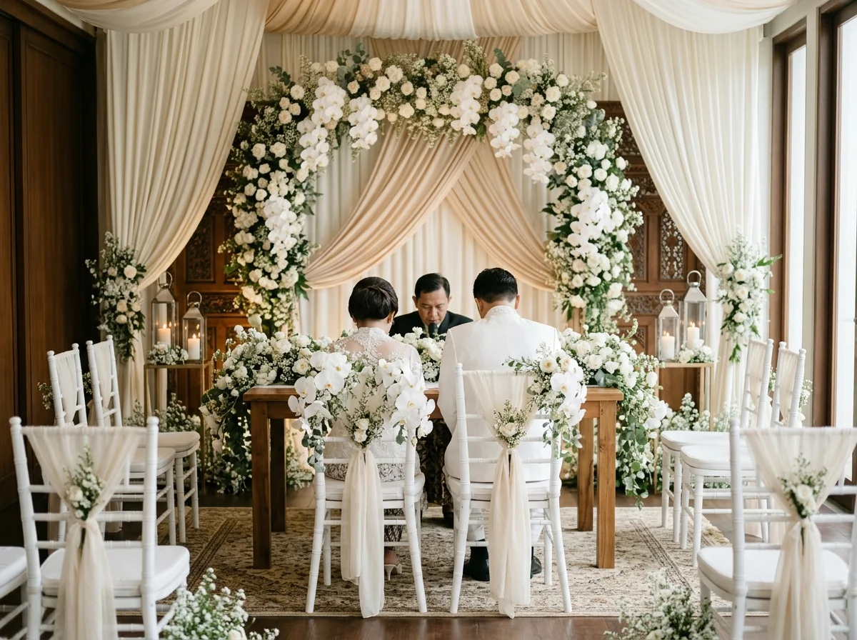 Dekorasi Meja Akad Nikah Sakral